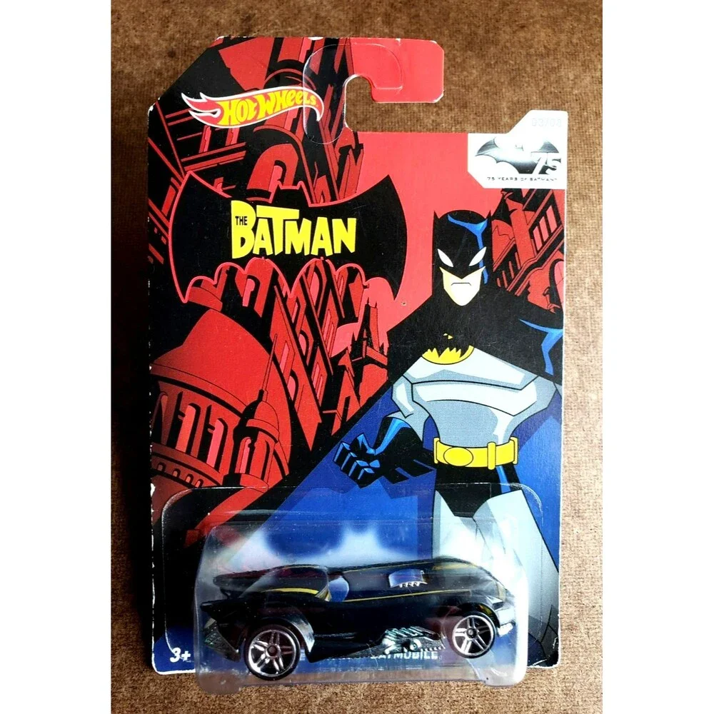 2014 Hot Wheels THE BATMAN BATMOBILE Black 75 YEARS OF BATMAN SERIES #03/08 1:64